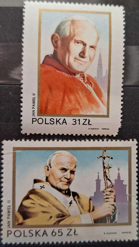 Poland 1983 Second Visit of Pope John Paul II to Poland Set of 2 Mint stamps