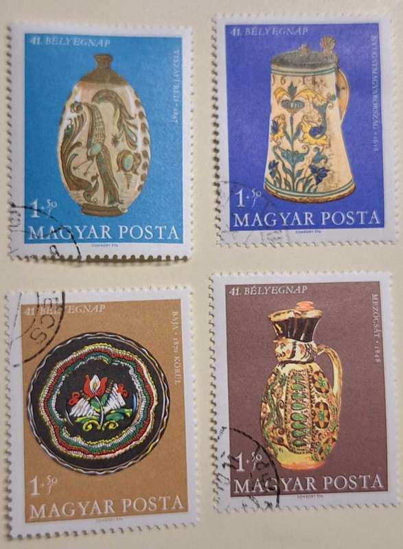 Hungary 1968 Hungarian Ceramics Set of 4 Cancelled Hinged stamps