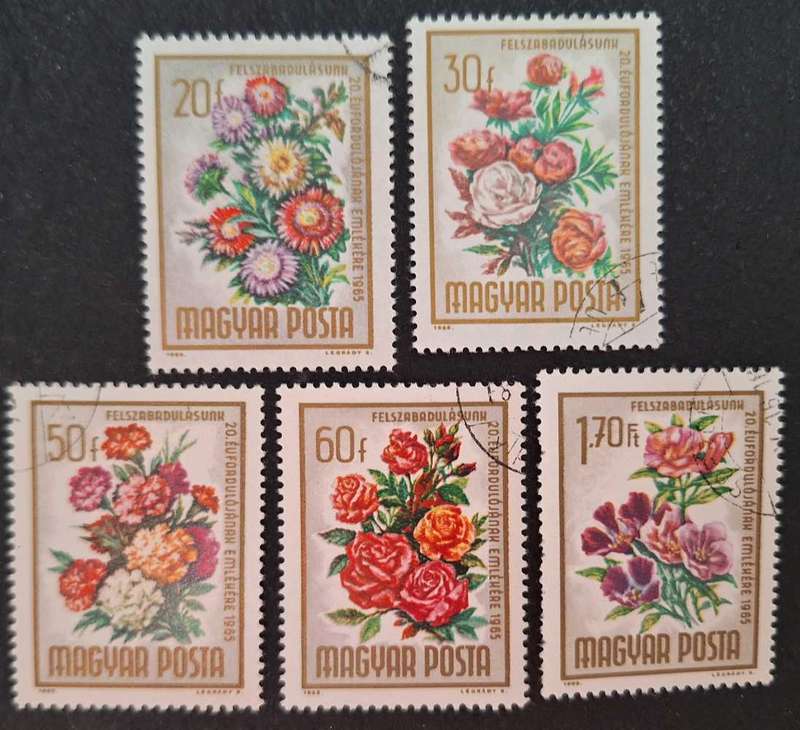Hungary 1965 Liberation Anniversary flowers 5 Used Hinged stamps