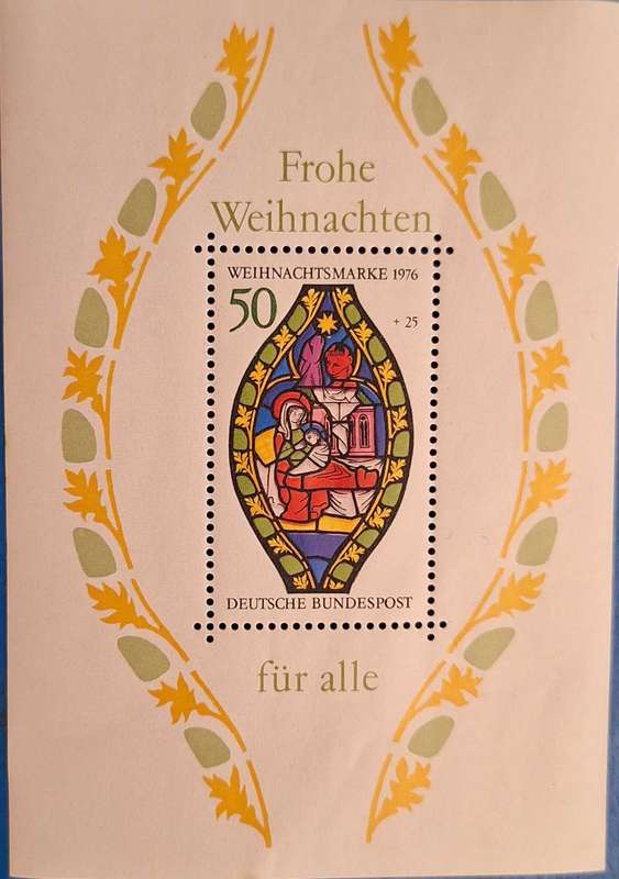 Germany 1976 Christmas Weihnachten 1 Mint Miniature sheet