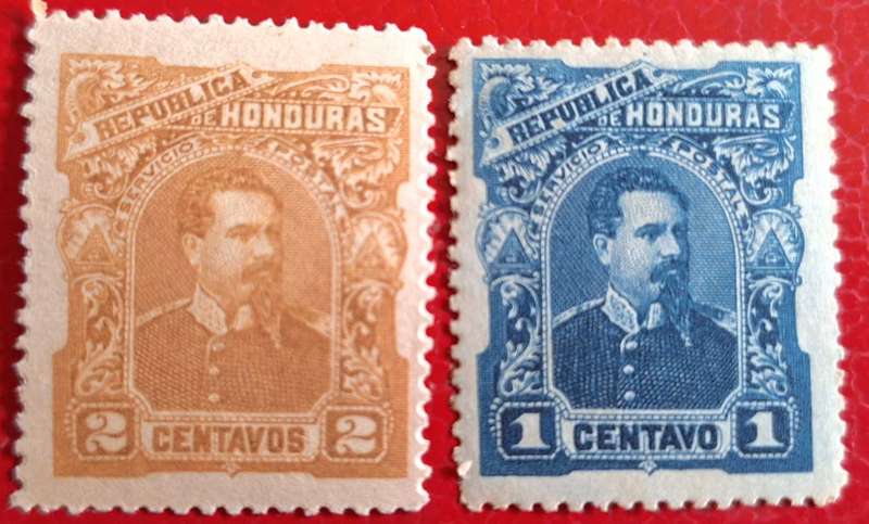 Honduras 1891 Luis Bogran Barahona 2 Mint stamps