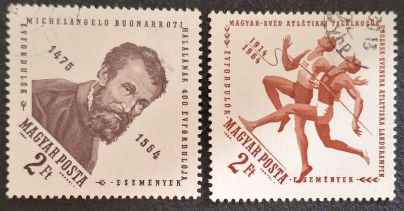 Hungary 1964 Anniversaries and Events 2 Cancelled Hinged stamps