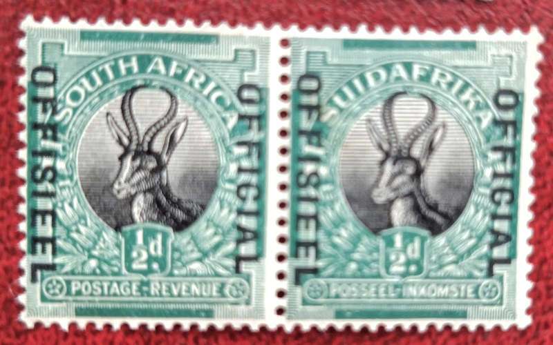 Union of South Africa Official / Offisieel Half Penny Pair of Unused stamps