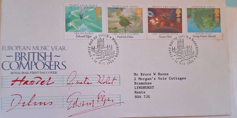 GB 1985 European Music Year: British Composers FDC