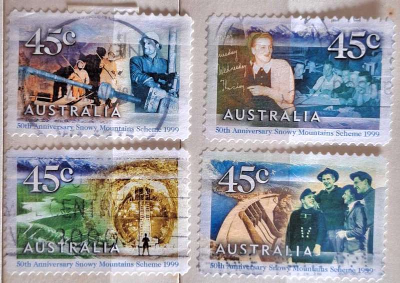 Australia 1999 50th Anniversary Snowy Mountains Scheme Set of 4 Used Hinged stamps