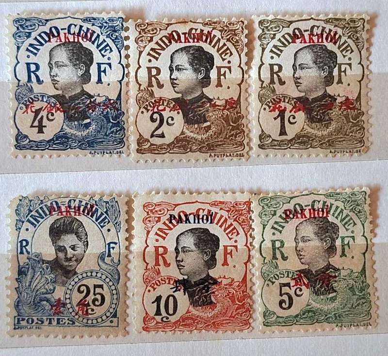 French Indo-China 1919 Overprint Pakhoi 6 Used Hinged stamps