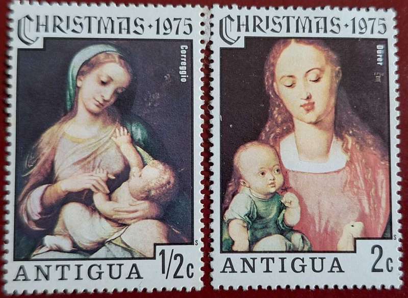 Antigua 1975 Christmas 2 Mint stamps