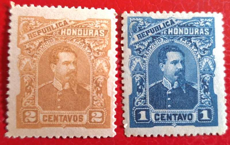 Honduras 1891 Luis Bogran Barahona 2 Mint stamps