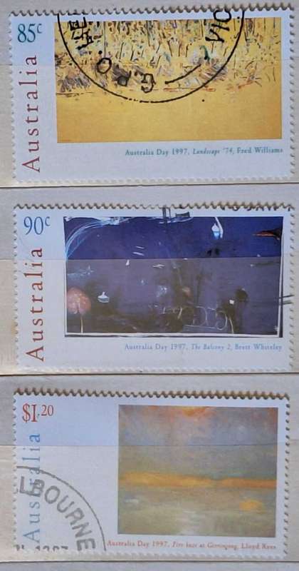 Australia 1997 Australia Day: Australian Artists Set of 3 Cancelled Hinged stamps