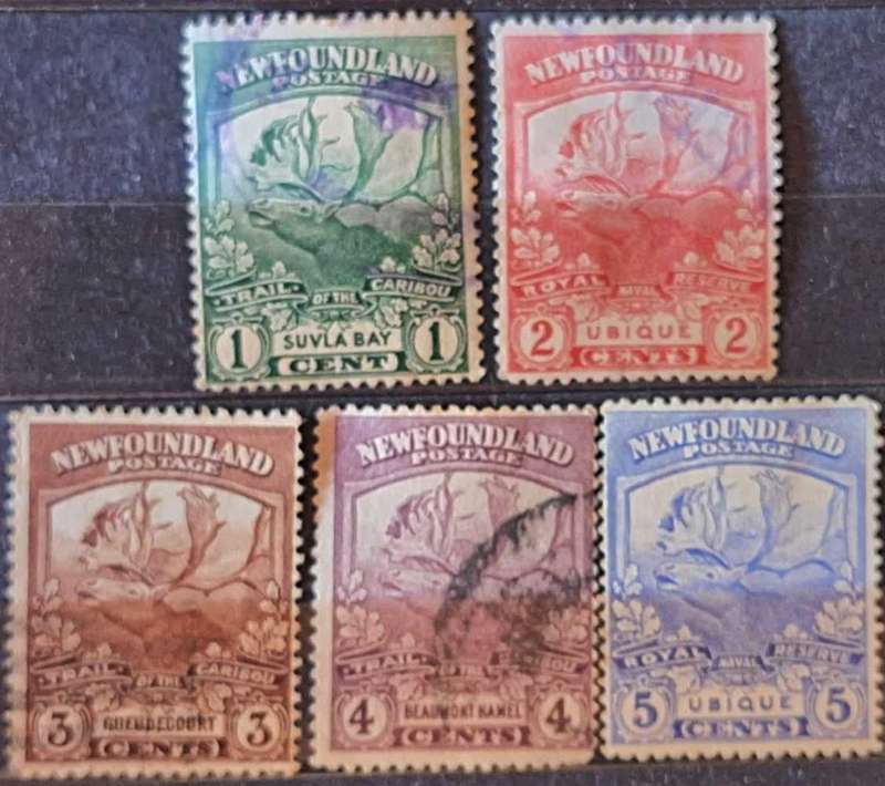 Newfoundland 1919 Trail of the Caribou 5 Used Hinged stamps