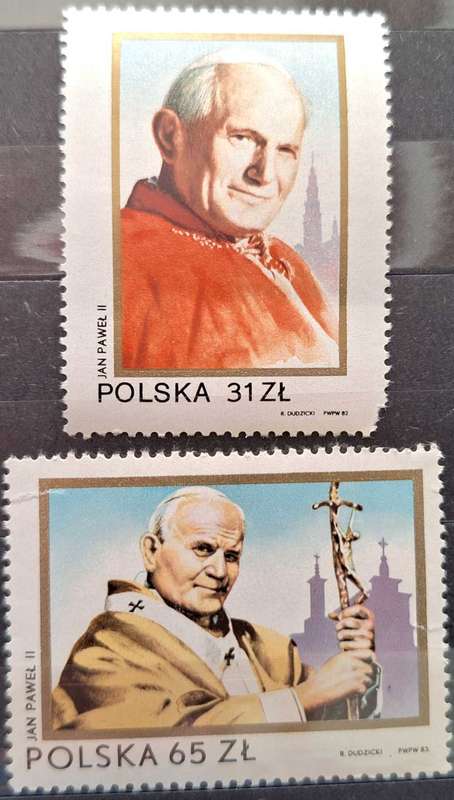Poland 1983 Second Visit of Pope John Paul II to Poland Set of 2 Mint stamps