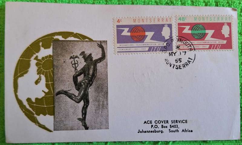 Montserrat 1965 Telecommunication Centenary ACE Philatelic Card with Registration on reverse