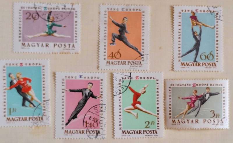 Hungary 1963 Ice Skating Set of 7 Used Hinged stamps