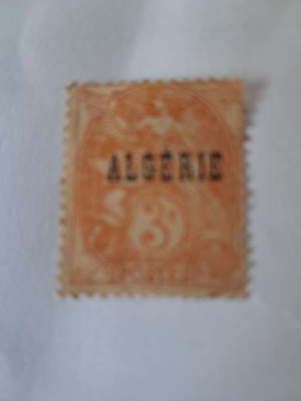 Algeria 1924-1926 Definitives French 3c Stamp Overprinted  1 Unused stamp