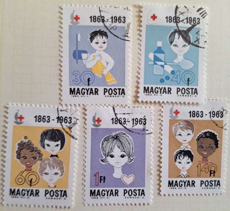 Hungary 1963 Red Cross Centenary 5 Used Hinged stamps