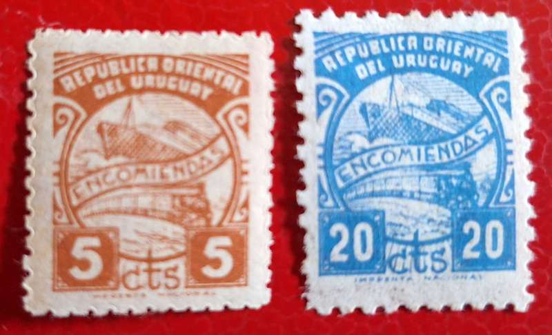 Uruguay 1938 Parcel Post 2 Unused Hinged stamps