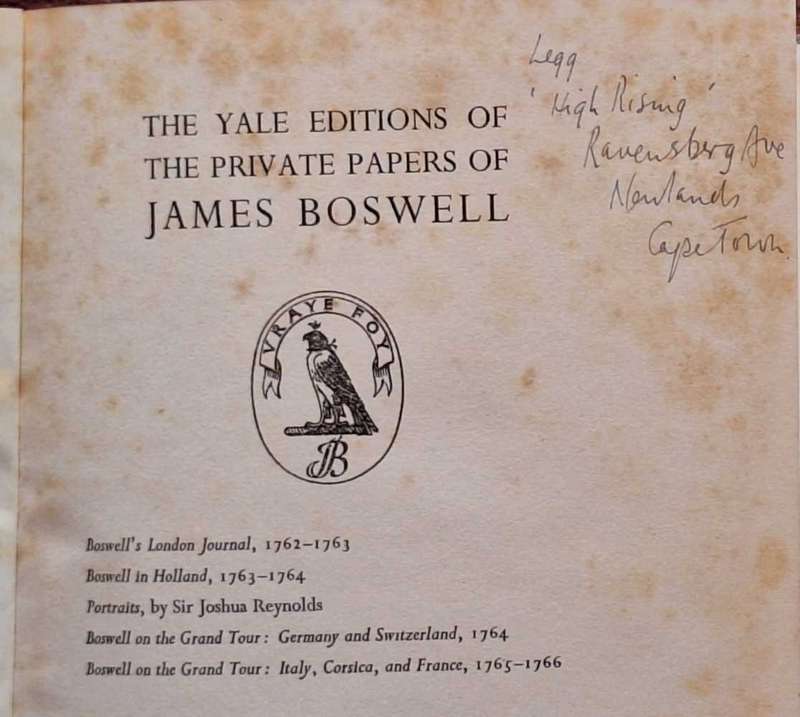 The Yale Editions of the Private Papers of James Boswell: Boswell on the Grand Tour Hardcover