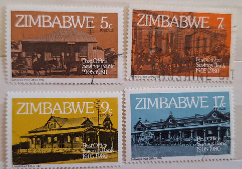 Zimbabwe 1980 Post Office Savings Bank Set of 4 Cancelled stamps