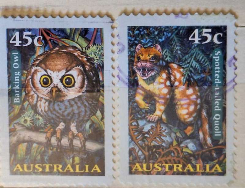 Australia 1997 Creatures of the Night Peel & Stick Set of 2 Used Hinged stamps