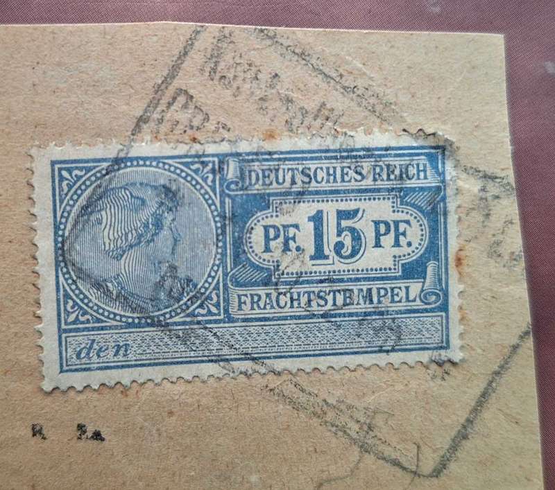 Germany 1910 Revenue Frachtstempel Freight Stamp 1 Used on paper