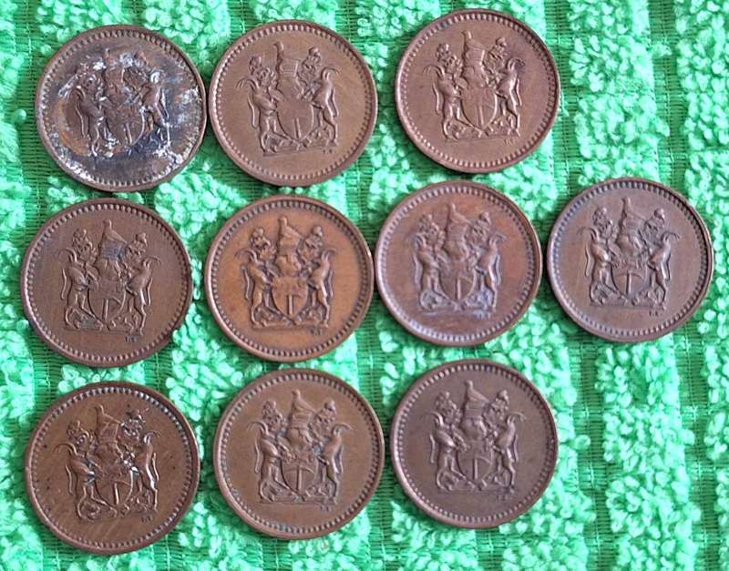 Rhodesia 1977 1 cent x10 Bronze