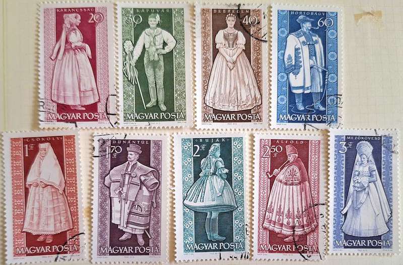 Hungary 1963 Provincial Costumes Set of 9 Used Hinged stamps