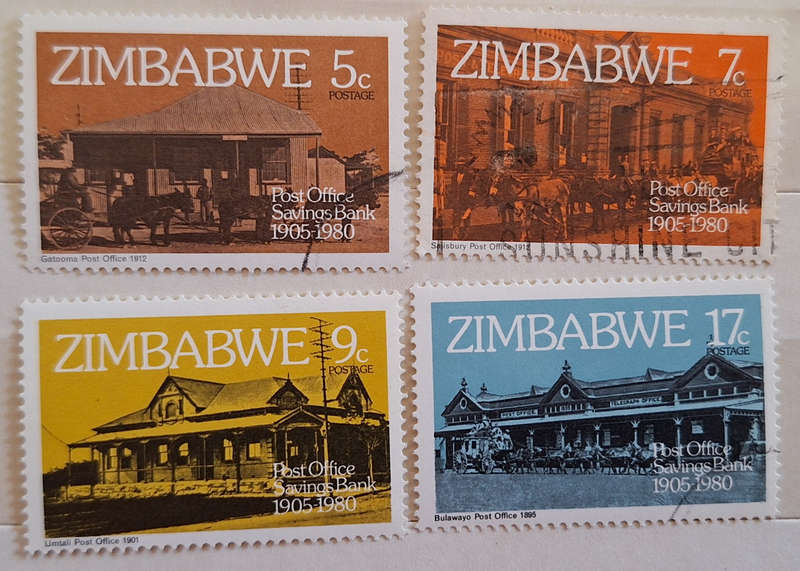 Zimbabwe 1980 Post Office Savings Bank Set of 4 Cancelled stamps
