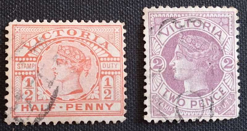 Australia: Victoria 1890's Queen Victoria 2 Used stamps