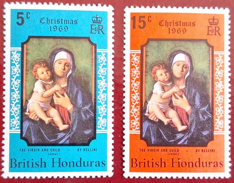 British Honduras 1969 Christmas 2 Mint stamps