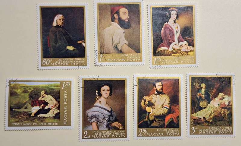 Hungary 1967 Paintings in the National Gallery Set of 7 Cancelled Hinged stamps