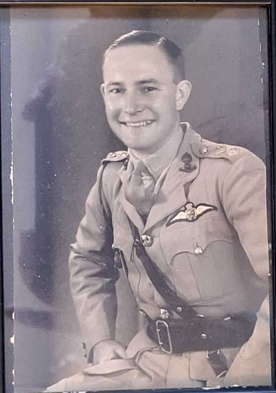 Framed Black and White  Photograph in Airforce Uniform