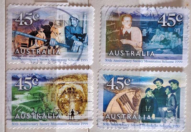 Australia 1999 50th Anniversary Snowy Mountains Scheme Set of 4 Used Hinged stamps