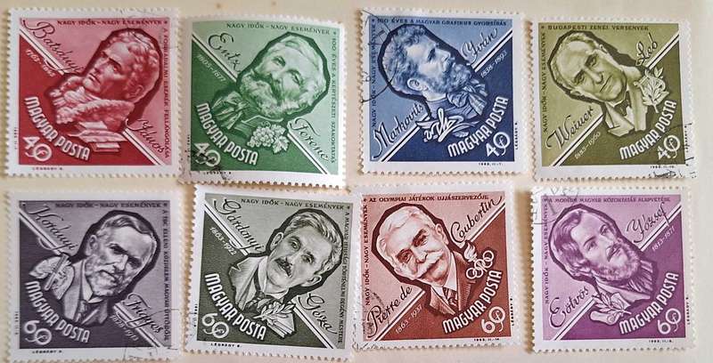 Hungary 1963 Hungarian Celebrities Set of 8 Used Hinged stamps
