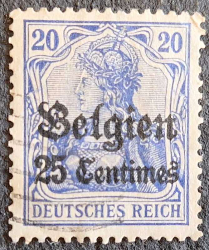 Belgium 1914 German Occupation in WWI 1 Used stamp