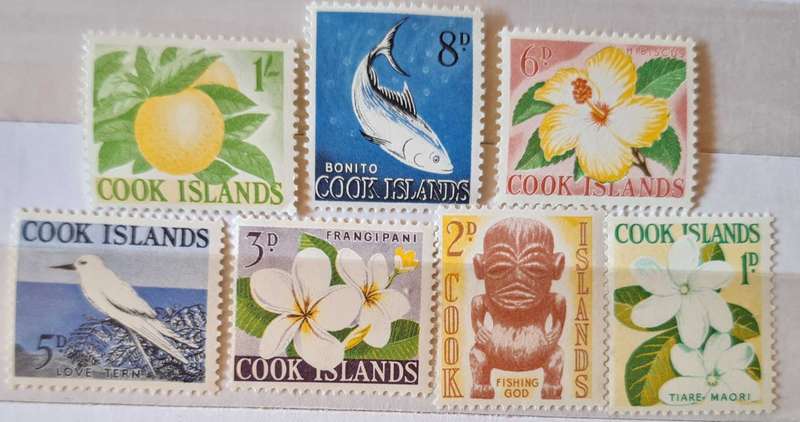 Cook Islands 1963 Definitives Short Set of 7 Mint stamps
