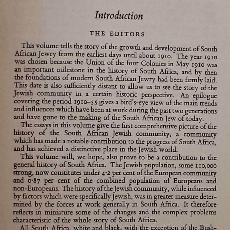 The Jews in South Africa: A History Ed by Gustov Saron and Louis Hotz Hardcover 1955