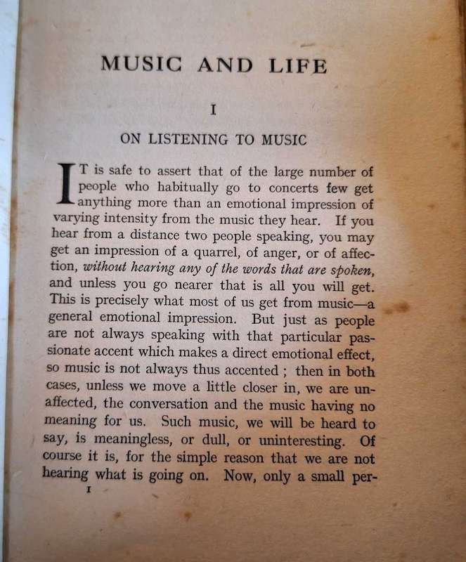 Music and Life by W J Turner Hardcover 1921