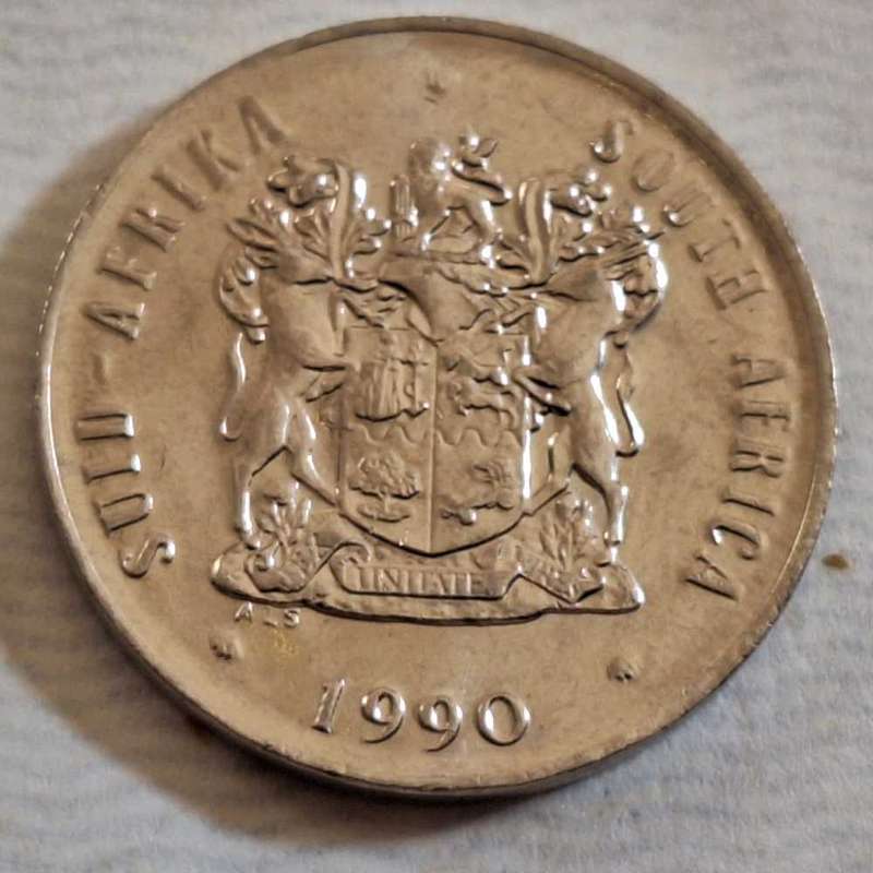South Africa 1990 20 cent nickel