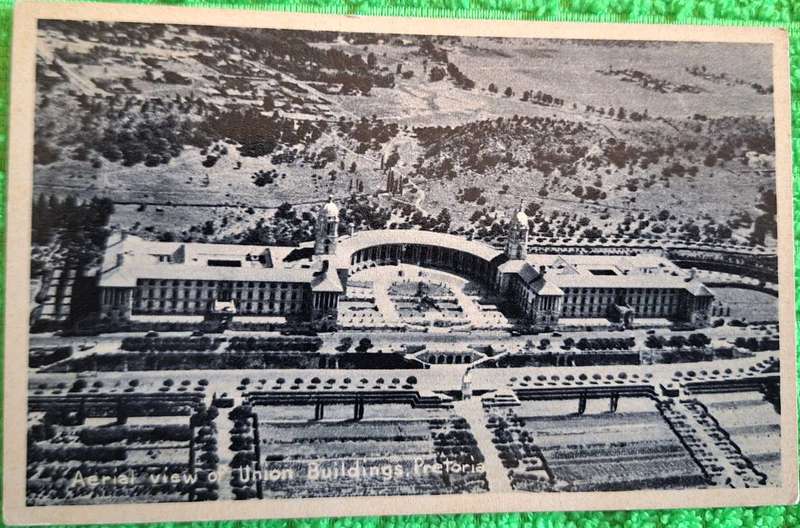 Vintage Newman Art Post Card Aerial View of Union Buildings, Pretoria