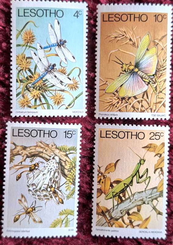 Lesotho 1978 Insects Set of 4 Mint stamps