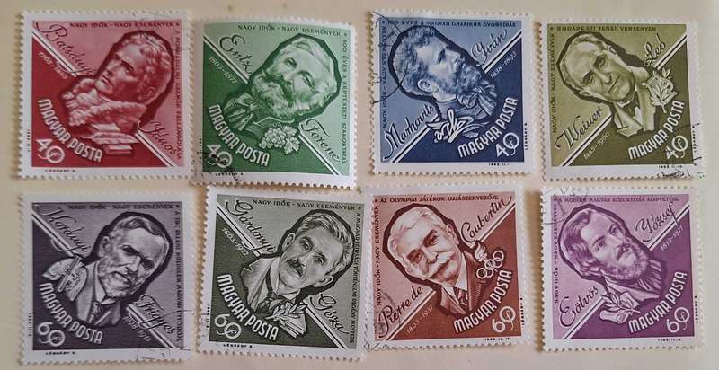 Hungary 1963 Hungarian Celebrities Set of 8 Used Hinged stamps