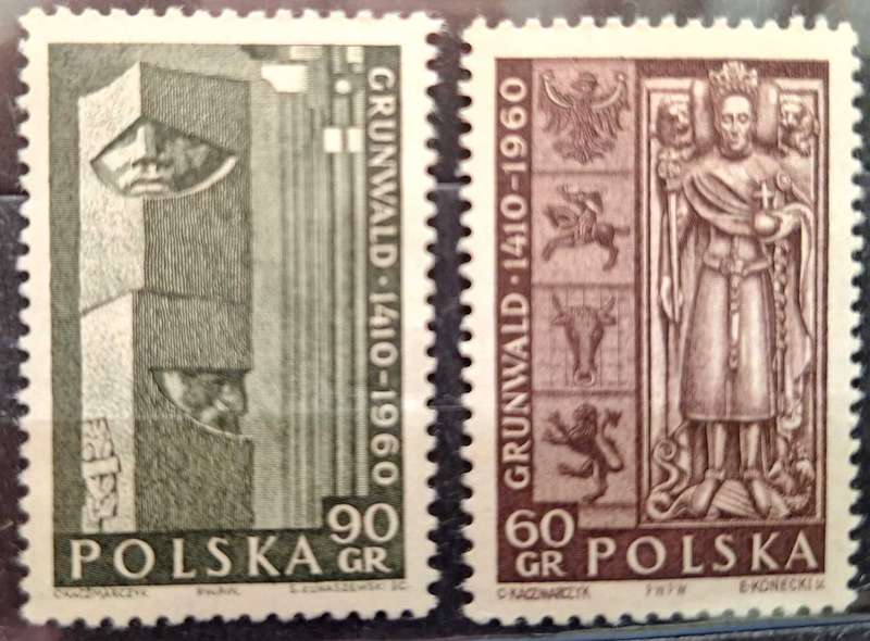 Poland 1960 Grunwald Battle Monument King Wladyslaw Tomb 2 Mint stamps
