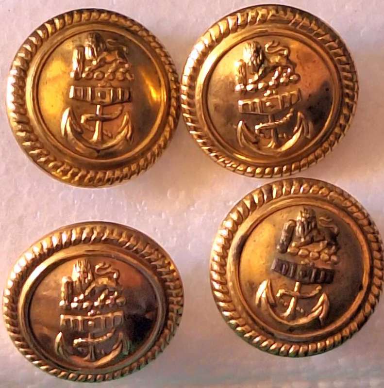 South African Navy (Lion Over Anchor) Roped Rim 22mm 1972-2002 Gilt Military uniform button