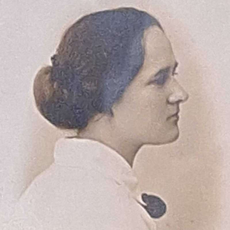 Vintage Portrait of Woman (Post Card size) in frame
