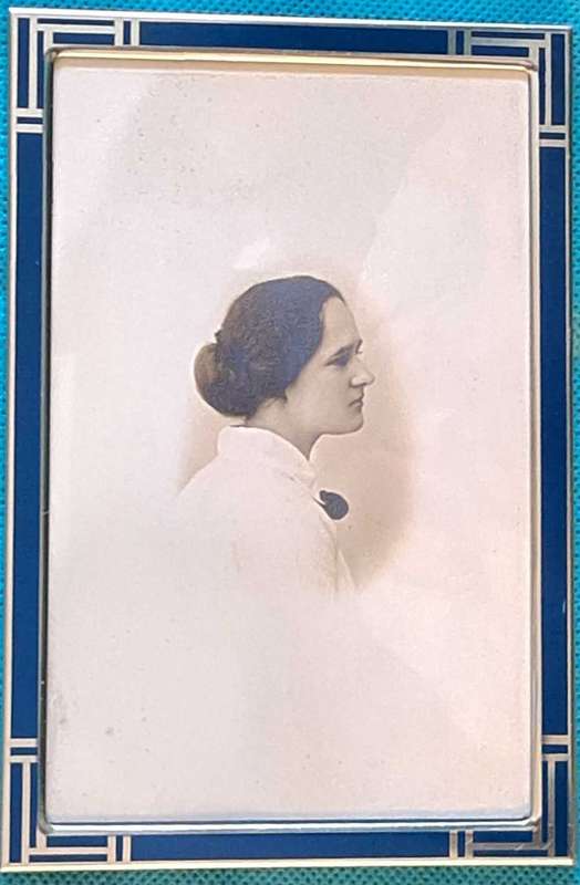 Vintage Portrait of Woman (Post Card size) in frame