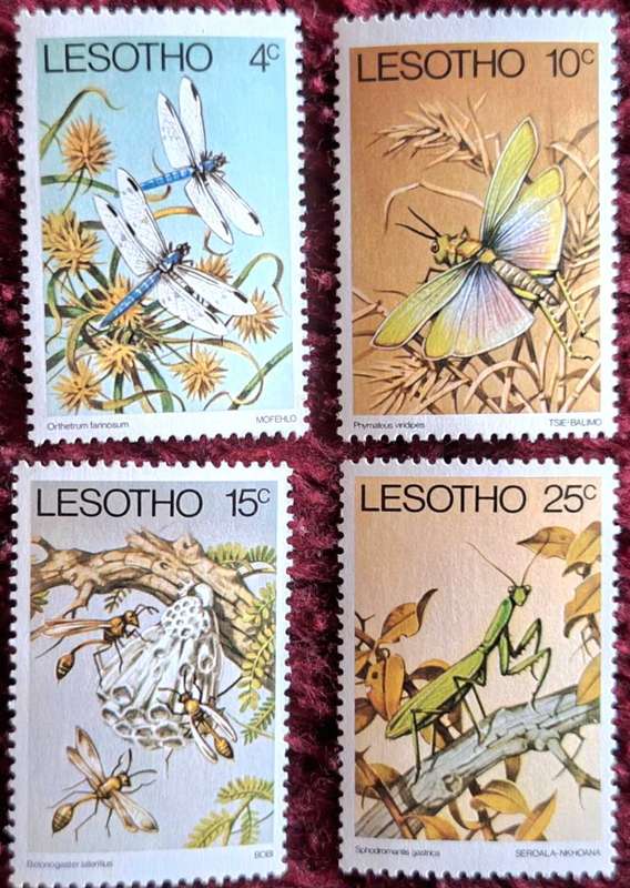 Lesotho 1978 Insects Set of 4 Mint stamps