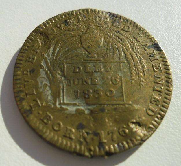 1830 GEORGE 1V MEMORIAL TOKEN DAMAGED