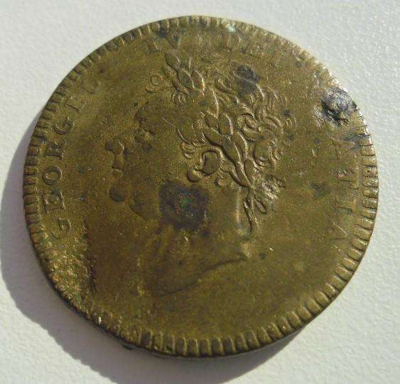 1830 GEORGE 1V MEMORIAL TOKEN DAMAGED