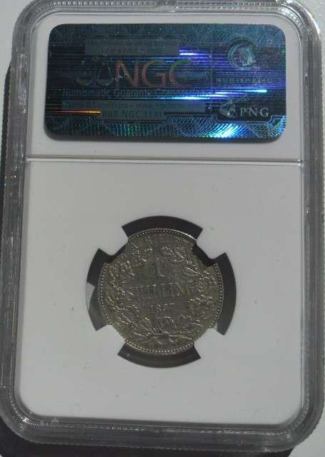 1897 1 SHILLING NGC GRADED XF DETAILS EXC HAIRLINES