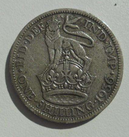 1936 GB 1 SHILLING WEIGHT 5.6g .5 SILVER